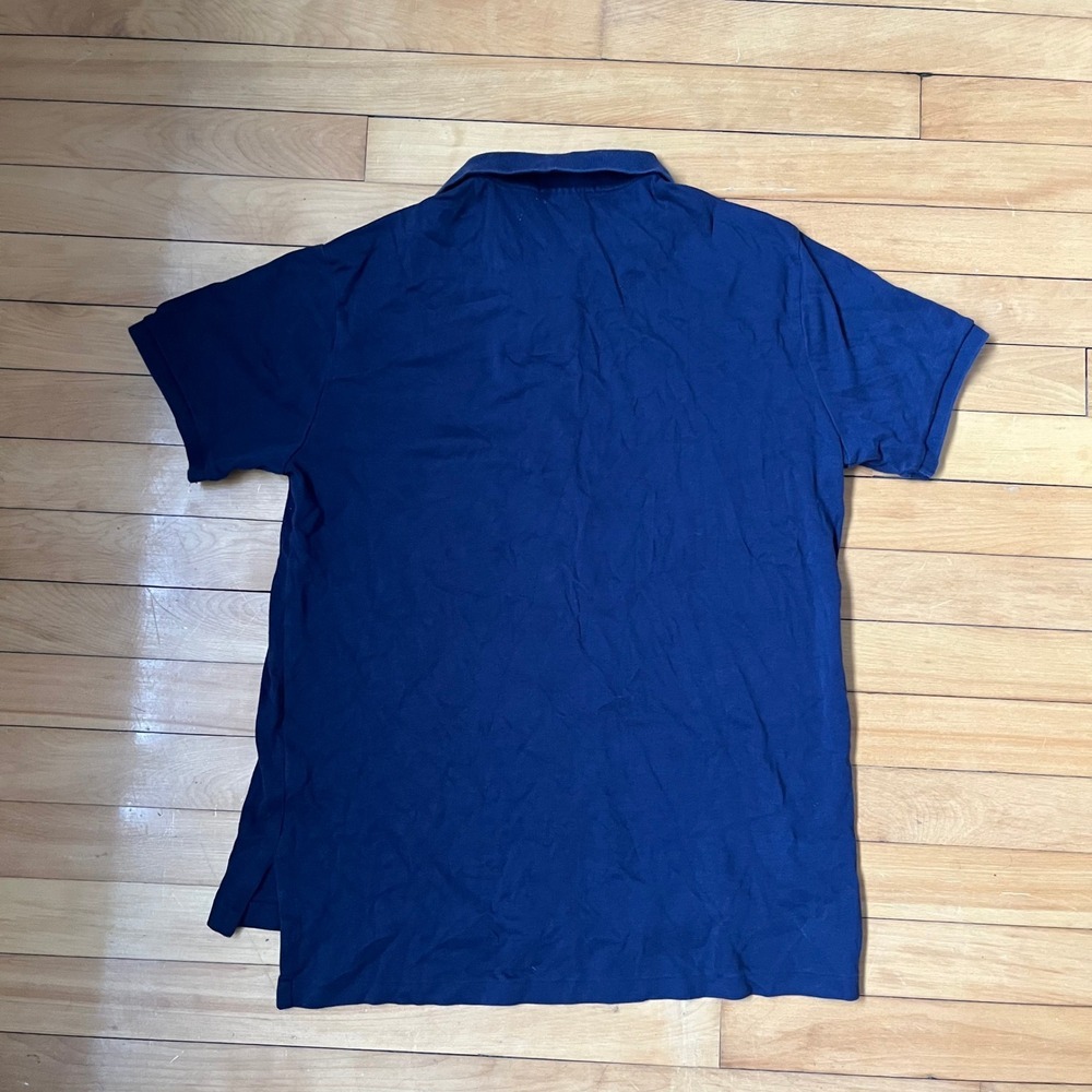 Polo Ralph Lauren Mens Navy Blue Custom Fit Short Sleeve Shirt Large Red Pony - Picture 5 of 5
